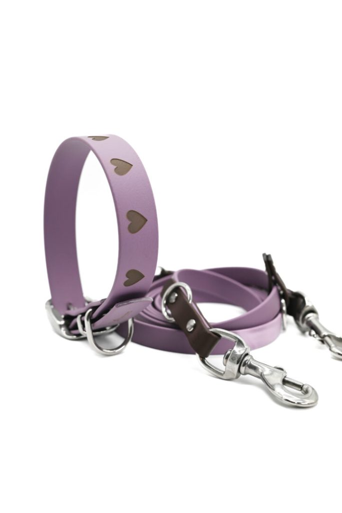 Fines Marvelous Mauve Hundeleine und Hundehalsband